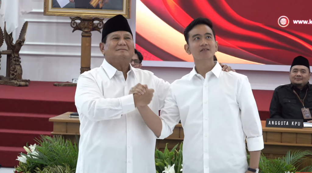 Prabowo dan Gibran di KPU saat penetapan sebagai pemenang Pilpres 2024 (Dok Suaranusantara)