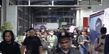 Penumpang tiba di Stasiun Rangkasbitung, Banten.(SuaraNusantara/Def)