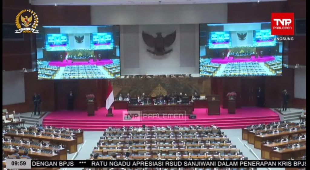 Rapat DPR/MPR RI (Dok YouTube DPR RI)