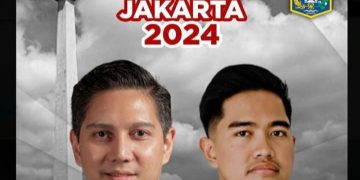 Logo Pemprov Jakarta disoroti PDI Perjuangan pada poster Budisatrio Djiwandono dan Kaesang Pangarep yang maju di Pilgub Jakarta 2024 (instagram @raffinagita1717)