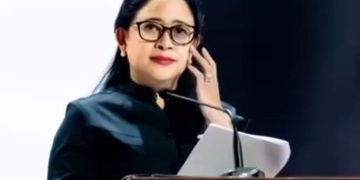 Puan Maharani menangis saat bacakan Rakernas V PDI Perjuangan pada Minggu 26 Mei 2024 (instagram @puanmaharaniri)