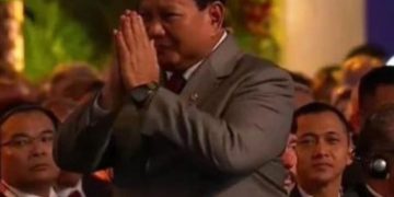 Prabowo Subianto diperkenalkan oleh Jokowi sebagai presiden terpilih di hadapan delegasi KTT WWF kemarin Senin 20 Mei 2024 di Bali (instagram @lenteratoday)