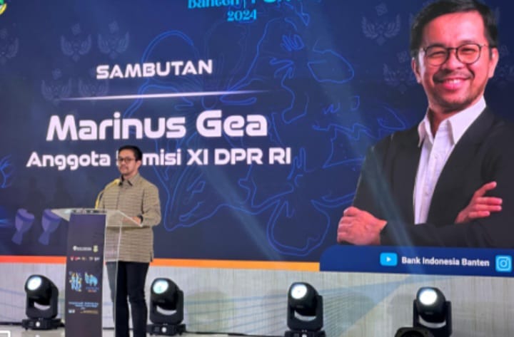 Marinus Gea saat pidato di KKB dan Digiwara Fun Fest 2024 (dok suaranusantara.com)