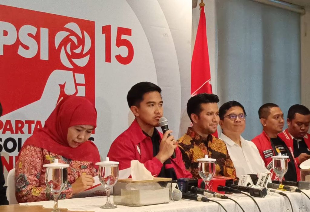 Ketua Umum PSI, Kaesang Pangarep saat konferensi pers di kantor DPP PSI, Jakarta Pusat, pada Selasa (4/6/2024). (Ilham F/Suaranusantara).