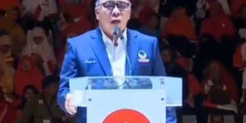 Waketum NasDem Ahmad Ali saat hadiri milad PKS ke-21 (instagram @pkstemanggung)