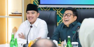 Ketum PSI Kaesang Pangarep saat menyambangi markas PKB pada Selasa 6 Agustus 2024 (instagram @psi_id)