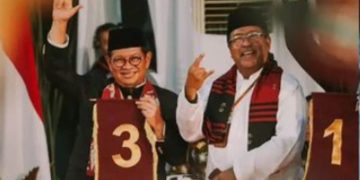 Pramono Anung-Rano Karno saat mendapat pengundian nomor urut 3 dj KPUD Jakarta pada Senin malam 23 September 2024 (instagram @si.doel)