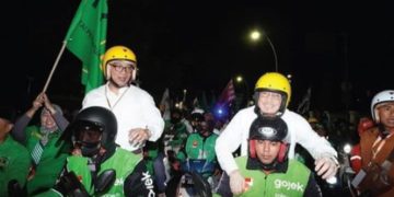 Ridwan Kamil-Suswono naik ojol ke KPUD Jakarta untuk ambil nomor urut (instagram @pak_suswono)