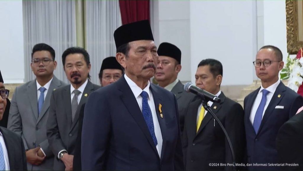 Luhut Binsar Pandjaitan saat dilantik jadi Ketua DEN (Dok ig/Prabowo Subianto)