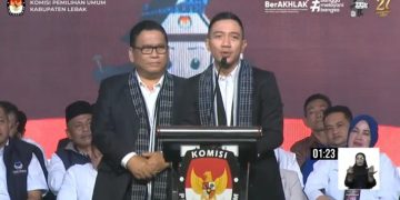 Paslonbup Lebak Hasbi Jayabaya - Amir Hamzah sampaikan visi misi.(Youtube KPU Lebak)