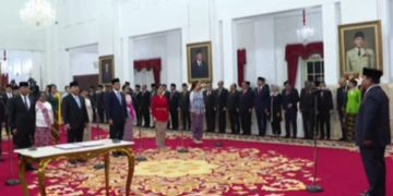 Prabowo Subianto Presiden RI lantik 56 Wamen sore Senin 21 Oktober 2024 (YouTube @Sekretariat Presiden)