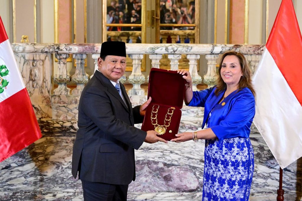 Presiden Prabowo Subianto Dapat Penghargaan dari Negara Peru