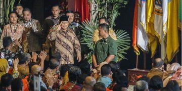 Presiden RI Prabowo Subianto saat hadiri rakornas bersama kepala daerah seluruh Indonesia hari ini Kamis 7 November 2024 (instagram @kemensetneg.ri)