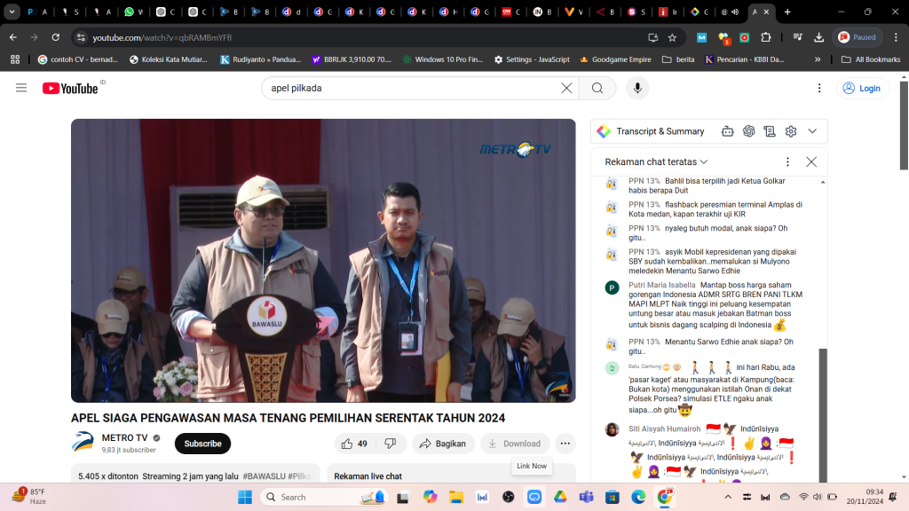 Ketua Bawaslu RI, Rahmat Bagja saat di apel siaga masa tenang Pilkada di Monas
