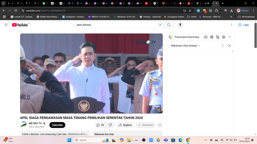 Wapres Gibran Rakabuming Raka saat di apel siaga masa tenang Pilkada di Monas