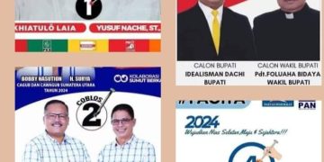 Kolase foto calon Bupati Nias Selatan (Dok ist)