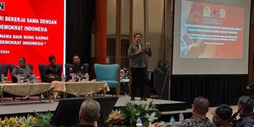 Marinus Gea saat hadiri acara Kongres Persatuan Pemuda Demokrat Indonesia pada Rabu 18 Desember 2024 (instagram @marinus_gea)