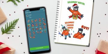 Stiker Whatsapp dengan desain Natal 2024 dan Tahun Baru 2025 (instagram @bni46)