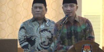 Hasbi Jayabaya-Amir Hamzah ditetapkan menjadi bupati dan wakil bupati Lebak terpilih.(KPU Lebak)