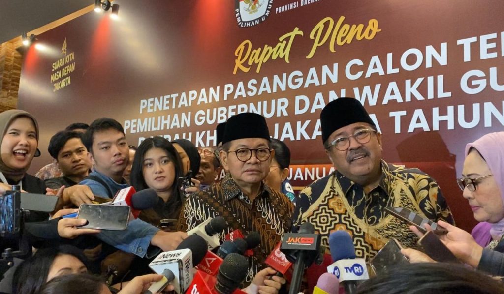 Pramono Anung-Rano Karno di Acara Penetapan Pemenang Pilkada Jakarta 2024 (Dok Suaranusantara.com)