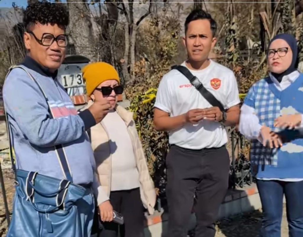 Momen Uya Kuya dan keluarga ditegur Warga Amerika saat bikin konten di lokasi kebakaran LA (Dok akun TikToknya @camr1517)