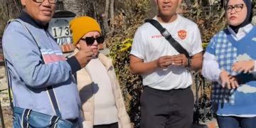 Momen Uya Kuya dan keluarga ditegur Warga Amerika saat bikin konten di lokasi kebakaran LA (Dok akun TikToknya @camr1517)