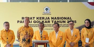 Bahlil Lahadalia saat pidato Rakernas Partai Golkar pada Sabtu 8 Februari 2025 (instagram @golkar.indonesia)