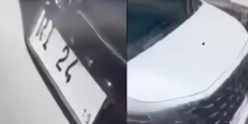 Mobil RI 24 terobos jalur busway dengan pengawalan ketat diduga milik Menham Natalius Pigai (instagram.@info_indonesia.id)