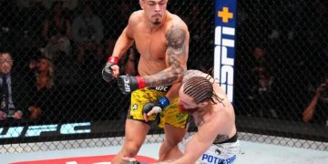 Petarung kelas menengah UFC Tresean Gore (kiri) akan menghadapi Marco Julio di UFC 314 yang akan berlangsung di Miami, Florida, pada 12 Maret 2025. (Laman MMA Fighting/Chris Unger/Zuffa LLC via Getty Images)