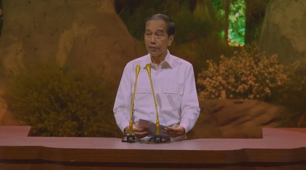 Jokowi sambutan di HUT Gerindra