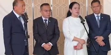 Puan Maharani selaku Ketua DPR RI memberikan keterangan konferensi pers usai mengesahkan RUU TNI jadi UU Kamis 20 Maret 2025 (instagram @dpr_ri)