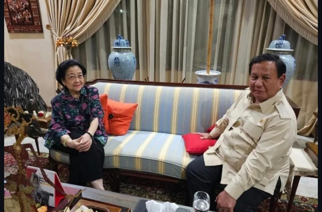 Potret pertemuan antara Presiden RI Prabowo dan Megawati Soekarnoputri di Teuku Umar pada Senin malam 7 April 2025.