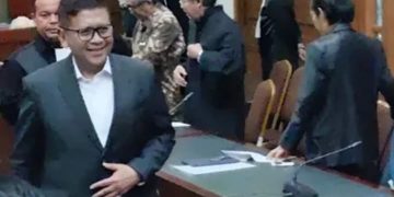 Sekjen PDI Perjuangan, Hasto Kristiyanto saat menjalani sidang atas kasus yang menjeratnya. Kongres PDI Perjuangan belum jelas kapan digelar (instagram @pdiperjuangan)