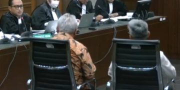 Mantan Komisioner KPU Wahyu Setiawan saat sidang Hasto Kristiyanto jadi saksi yang digelar di Pengadilan Tipikor Jakarta