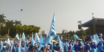 Peringati Hari Buruh di Monas (Dok FB TMC Polda Metro Jaya)