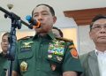 Panglima TNI Agus Subiyanto saat memberikan keterangan pers terkait evaluasi pemusnahan amunisj kadaluarsa