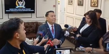 Ketua Badan Kerja Sama Antar Parlemen (BKSAP) DPR RI, Mardani Ali Sera saat diwawancarai di Kompleks Parlemen, Senayan, Jakarta Pusat, Selasa (13/5/2025) menyebut Presiden RI Prabowo Subianto akan hadiri pembukaan PUIC. (Ilham F/Suaranusantara).