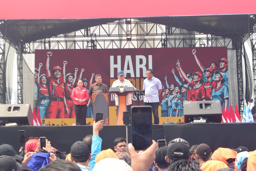 Prabowo Subianto di acara May Day, Kamis 1/5/25 (Dok Suaranusantara/Aditya)