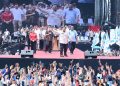 Prabowo Subianto di acara Hari Buruh di Monas, Kamis 1 Mei 2025 (Dok ist)