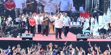 Prabowo Subianto di acara Hari Buruh di Monas, Kamis 1 Mei 2025 (Dok ist)