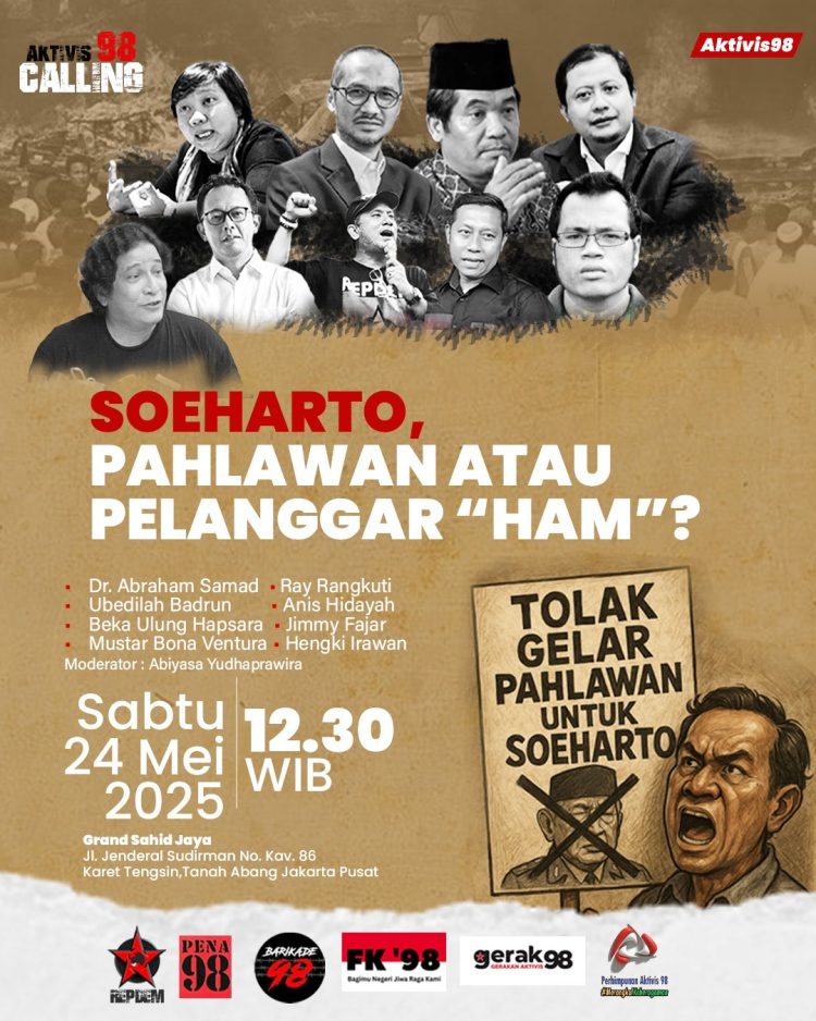 Diskusi publik Tolak Gelar Pahlawan untuk Soeharto (Dok Istimewa).