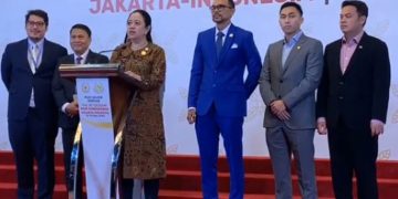Puan Maharani saat konferensi pers di Komplek Parlemen, Puan resmi menjabat sebagai Presiden Parliamentary Union of the OIC Member States (PUIC) ke-19.