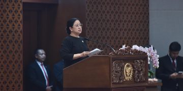 Ketua DPR RI Puan Maharani saat menyampaikan pidato membuka Masa Persidangan IV Tahun Sidang 2024-2025