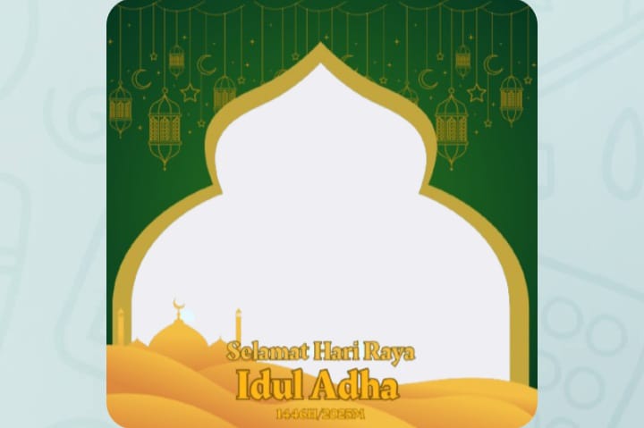 Salah satu contoh Twibbon Iduladha 1446 H cocok buat dikirim ke kerabat (Twibbonize.com)