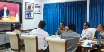 Presiden RI Prabowo Subianto saat ratas melalui video conference Selasa 17 Juni 2025 membahas empat pulau berpolemik sengketa (instagram @fraksipartaigerindra)