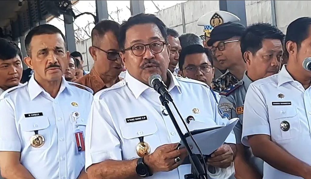 Wakil Gubernur Jakarta, Rano Karno saat konferensi pers di TransJakarta Lebak Bulus, Jakarta Selatan, Rabu (4/6/2025) resmikan rute baru TransJabodetabek (Ilham F/Suaranusantara)