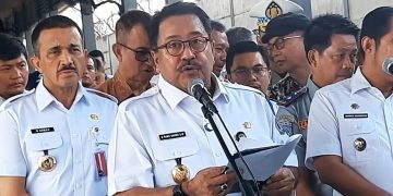 Wakil Gubernur Jakarta, Rano Karno saat konferensi pers di TransJakarta Lebak Bulus, Jakarta Selatan, Rabu (4/6/2025) resmikan rute baru TransJabodetabek (Ilham F/Suaranusantara)