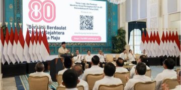Presiden RI Prabowo Subianto resmi rilis logo dan tema HUT ke 80 RI di Istana Negara Rabu 23 Juli 2025 (instagram @presidenrepublikindonesia)
