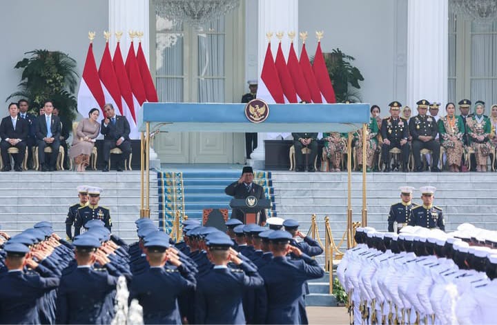 Presiden RI Prabowo Subianto saat melantik 2000 capaja Akmil-Akpol pada Rabu 23 Juli 2025 di Istana Kepresidenan (instagram @presidenrepublikindonesia)