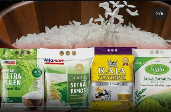 Daftar beras oplosan yang dikemas secara premium dijual di toko retail modern (instagram @rumpi_gosip)